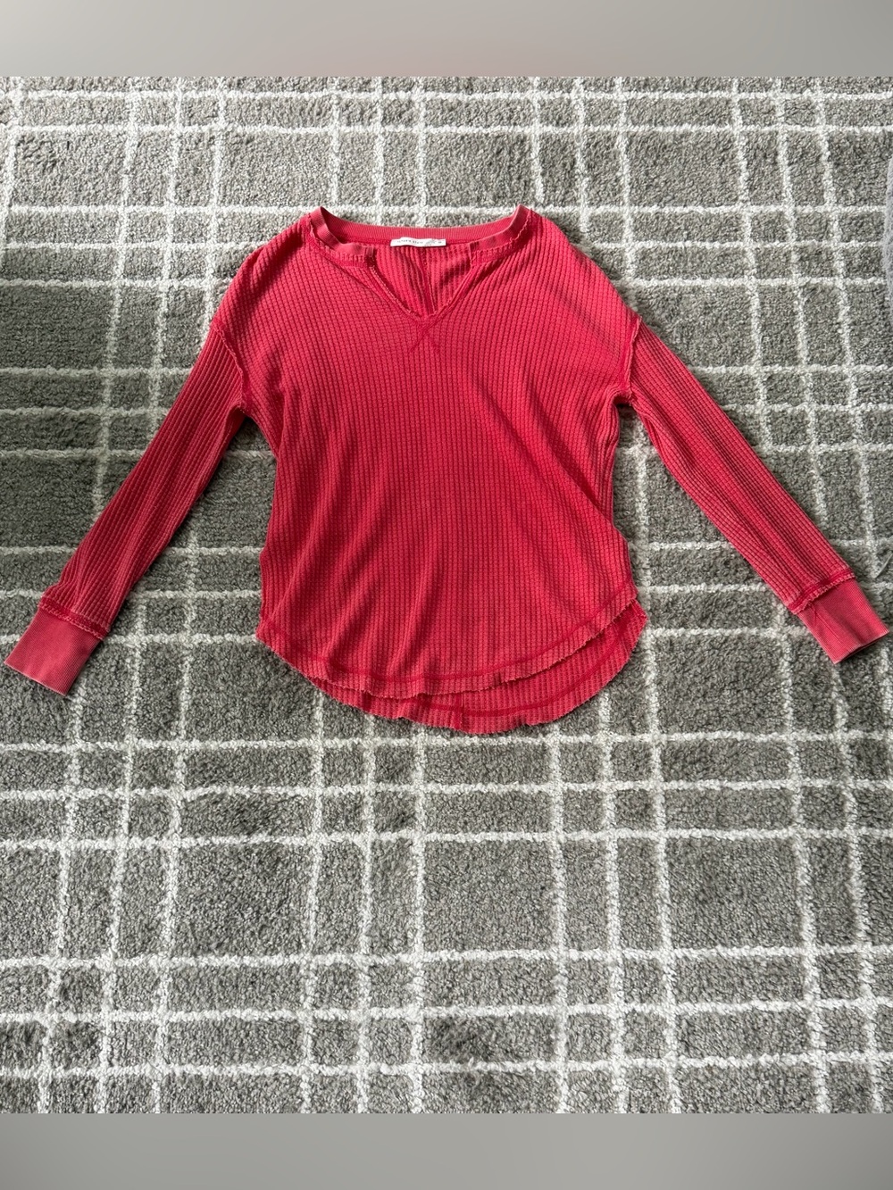 Altar’d State Hot Pink Waffle Knit Long Sleeve